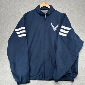 US Air Force Jacket Windbreaker Men's XXL Navy Blue US‎ Honor Defender Full Zip